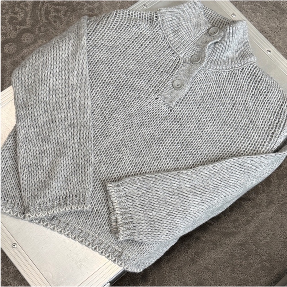 ASOS Women's Gray loose knit Turtleneck Sweater